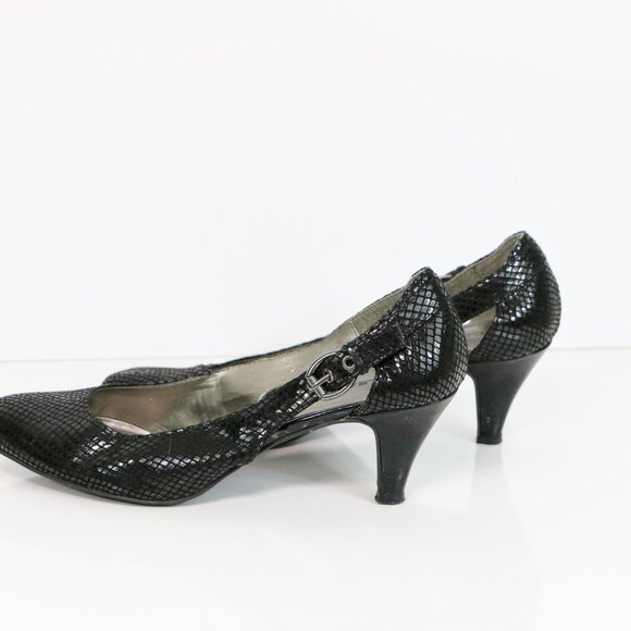 *Alia Black Snake Skin Heel - Picture 2 of 8